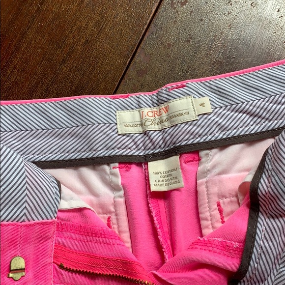 J. Crew shorts neon pink Chino cotton size 4 - Picture 3 of 8